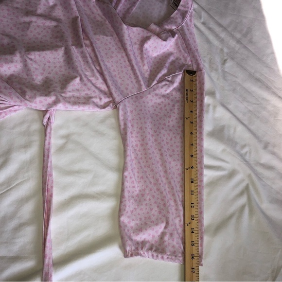 Laura Ashley Pink Heart Print Robe Size Large - Picture 7 of 8